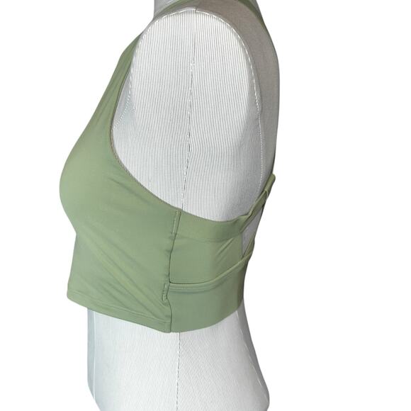 Athleta green sports bra crisscross strappy back size small  thick straps - Picture 2 of 7